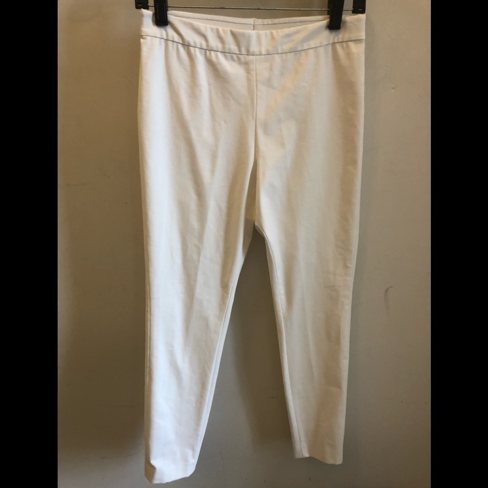Lafayette 148 Murray Pants Cropped Stretch White XS - Picture 2 of 7